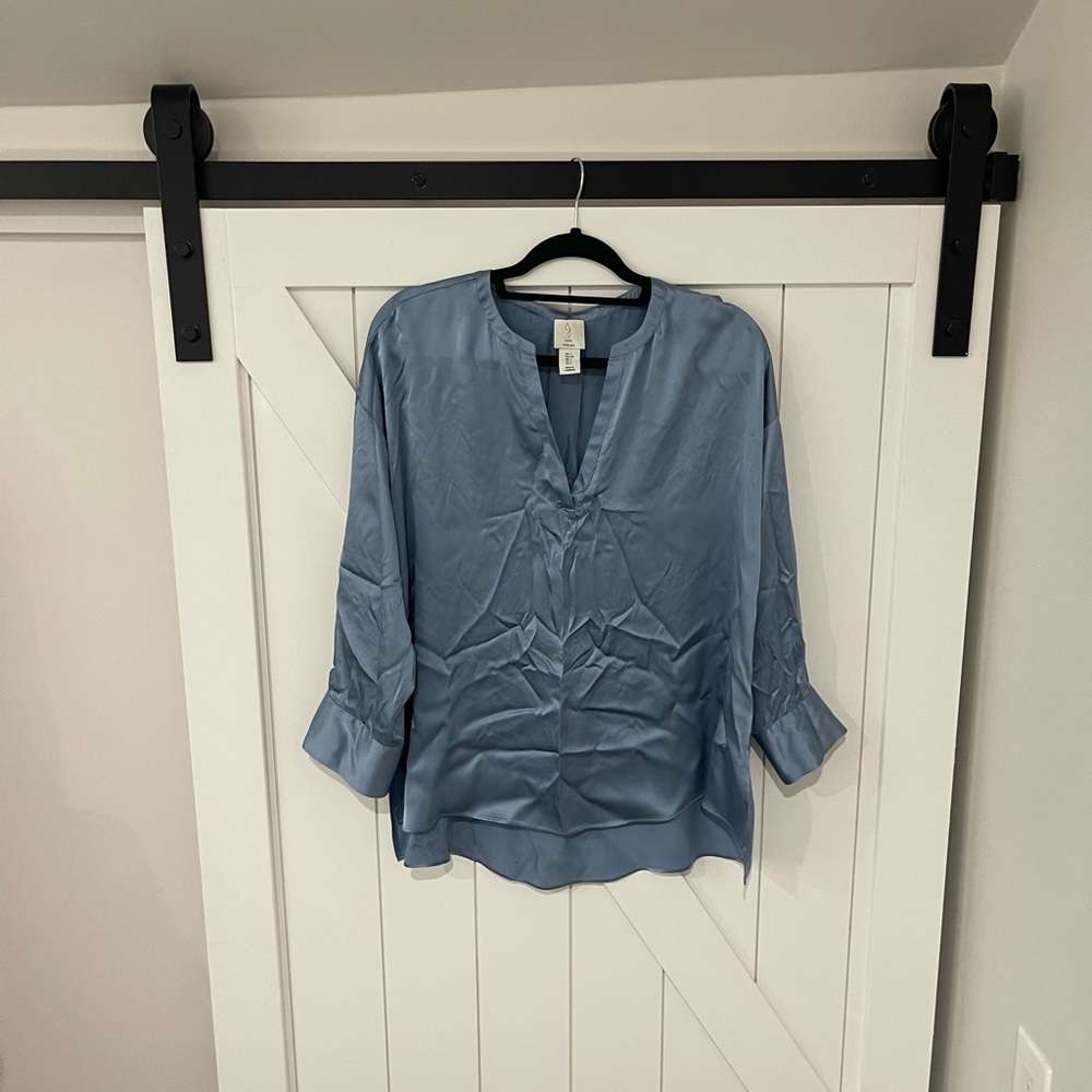 Joie Sky Blue V-Neck Blouse